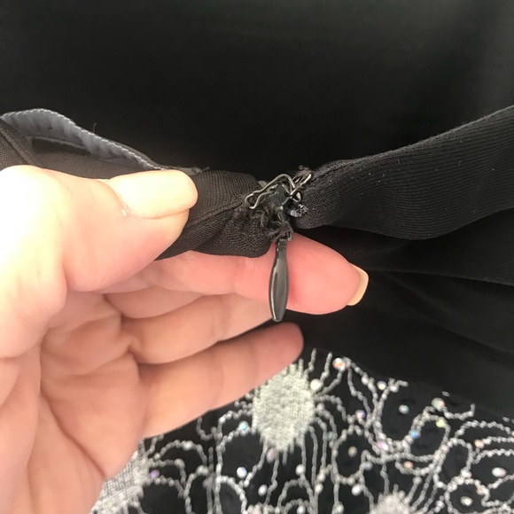 Sz14W R&M Richards Black/Silver Cocktail Dress - Picture 6 of 8